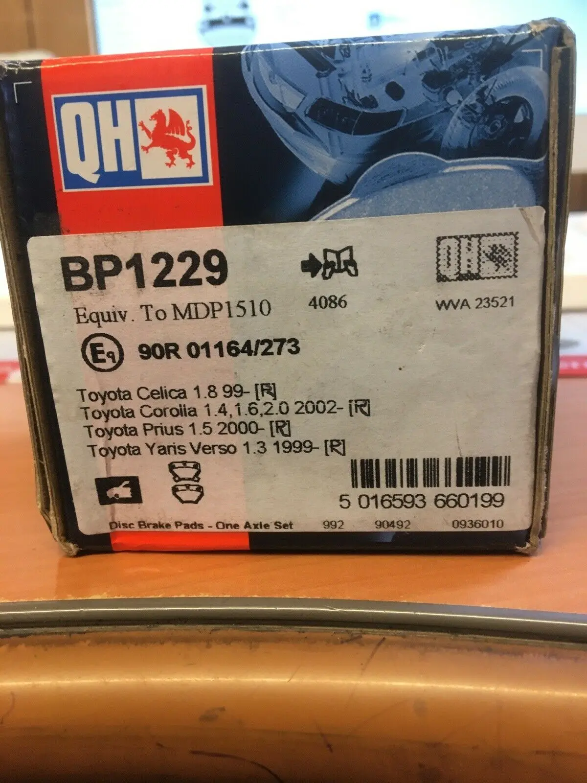 Toyota Celica/Corolla/Yaris/Prius Rear Brake Pads Bp1229 1