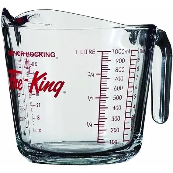 Anchor Hocking | Fire-King Glass Measuring Cup | 1L / 4 Cups 1