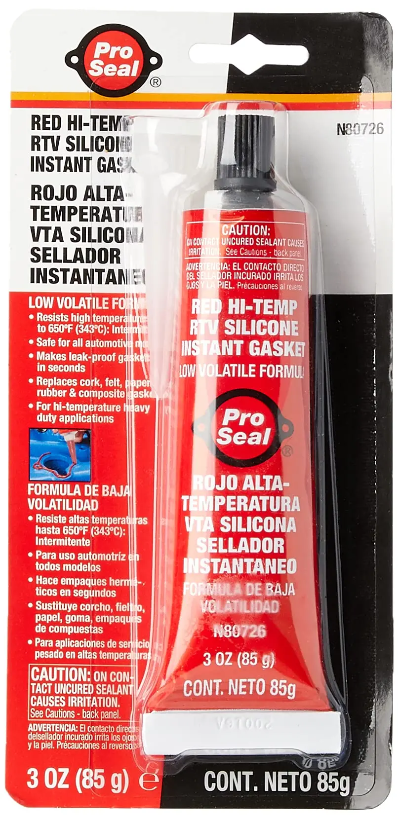 Proseal, Red, Hitemp Gskt, 3Oz, 12 1