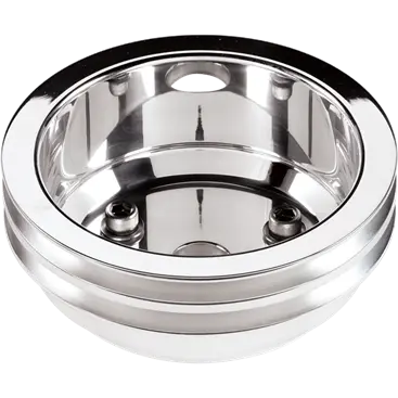 Billet Aluminum Small Block Chevy 2 Groove, V-Groove Crankshaft Pulley, Long Water Pump, 6-7/16" Diameter 1