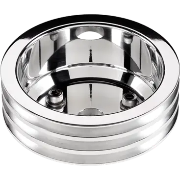 Billet Aluminum Small Block Chevy 3 Groove, V-Groove Crankshaft Pulley, Long Water Pump, 6-7/16" Diameter 1