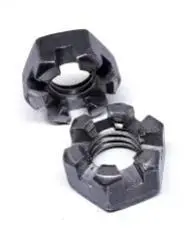 1-1/4"-12 Slotted Hex Nuts, Plain 1