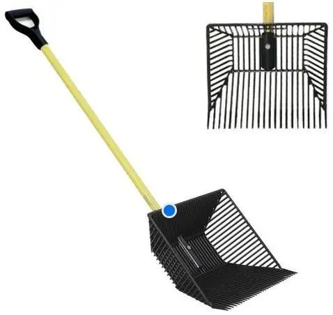 17" Poly Basket Scoop W/ 48" Fiberglass D-Style Handle 1