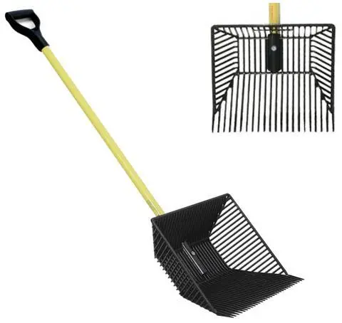 13" Poly Basket Scoop, W/48" Wood D Style Handle 1