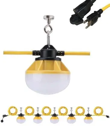 Led Temp Lighting, 50Ft 16/3 Stringer W/ 5 Lights, 5K Kelvin, 2K 1