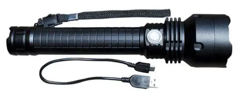 Rechargeable Led Flashlight, 15 Watt 1.1K Lumen, Usb Cable, Hi/M 1