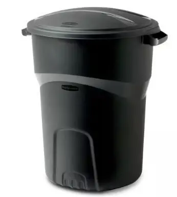 Vented Roughneck Wheeled 45 Gal Trashcan W/ Hinged Lid 1