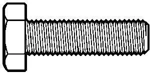 5/16"-18X6",(Ft) Hex Tap Bolt A307 Gra Cr Zinc 1
