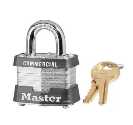 1-9/16" Wide Laminated Steel Lock Key Alike 1