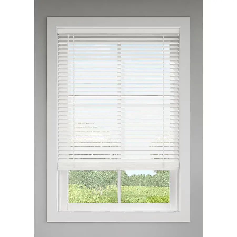 48"X72" Cordless Wht Faux Wood Darking Hor Blinds 1