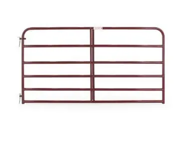 4' High X 8' Long Red Steel Corral Flat-Top Farm Fence Gate 1