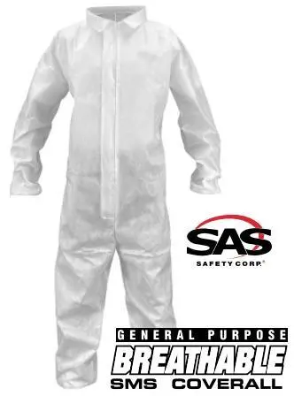 Xlrg Sms Coveralls, 50Grm, Crew Collar, Elastic Cuff And Ankle [ 1