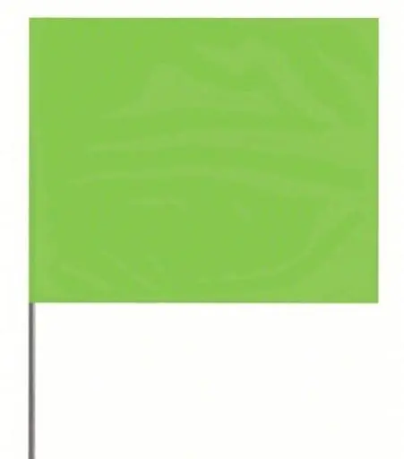 Stake Flag Glo Lime 4"X5"X21" 100/Bdl 1