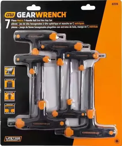7Pc Metric T-Handle Ball End Hex Key Set 1