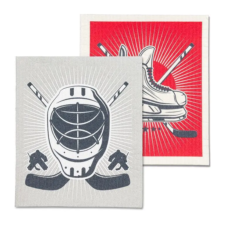 Hockey Icons Swedish Dishcloth - Set Of 2 - 6.5X8"   Go Canada! 1