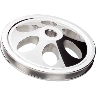 Billet Specialties Polished Aluminum Power Steering Pump Pulley For Saginaw Keyway Style Pumps 1