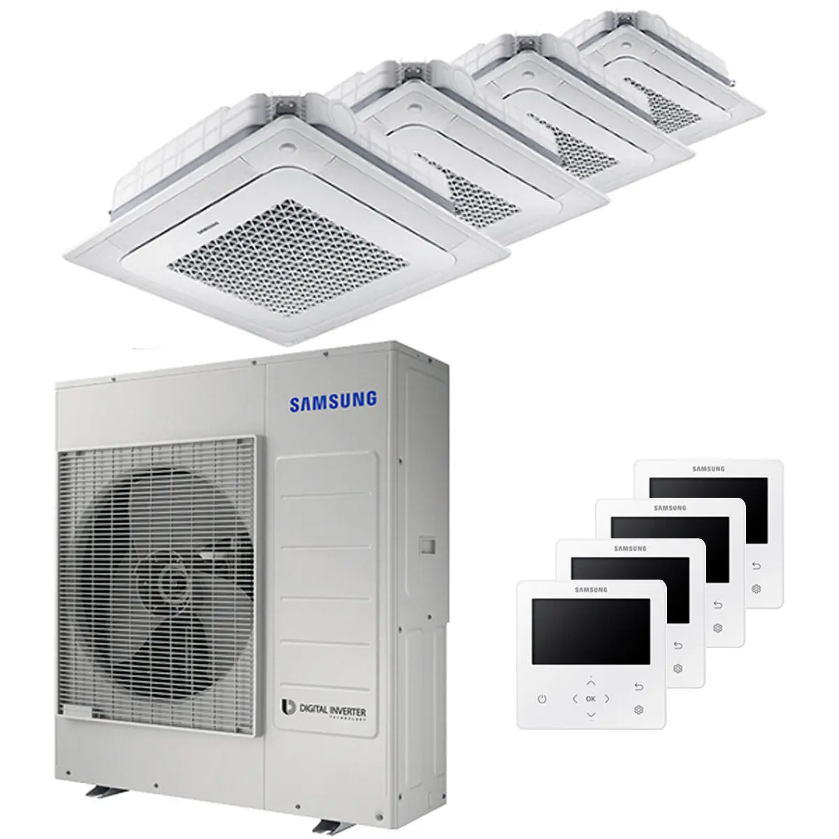 Samsung Air Conditioner Windfree 4-Way Square Split 12000 + 12000 + 12000 + 12000 Btu Inverter A ++ Outdoor Unit 10.0 Kw 1