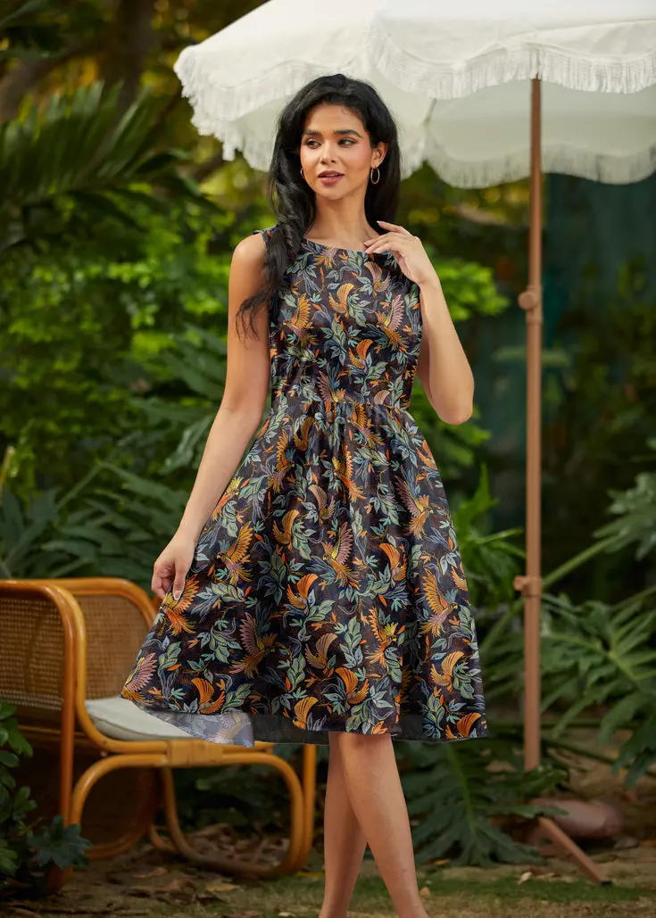 Vintage Style Mini Dress Birds Of A Feather 1