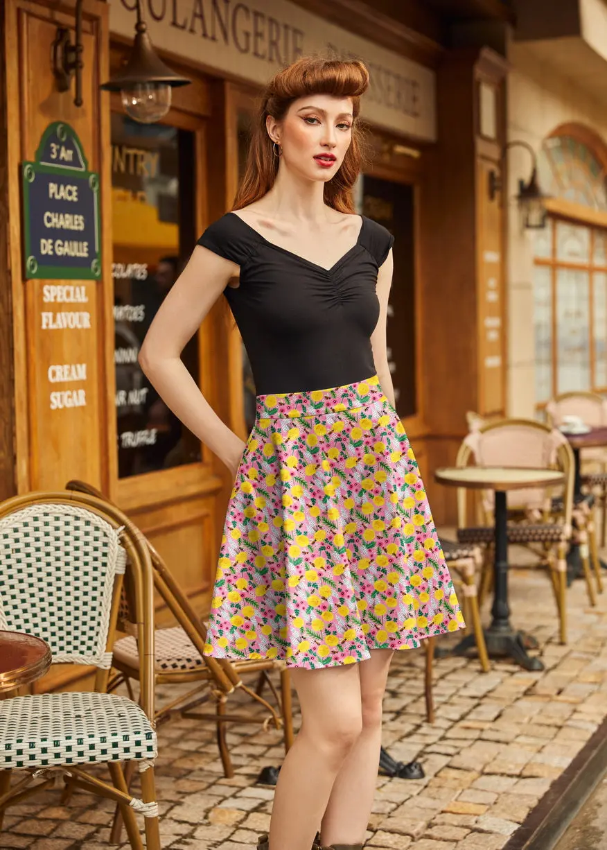 Bees & Dandelions Skater Skirt 1
