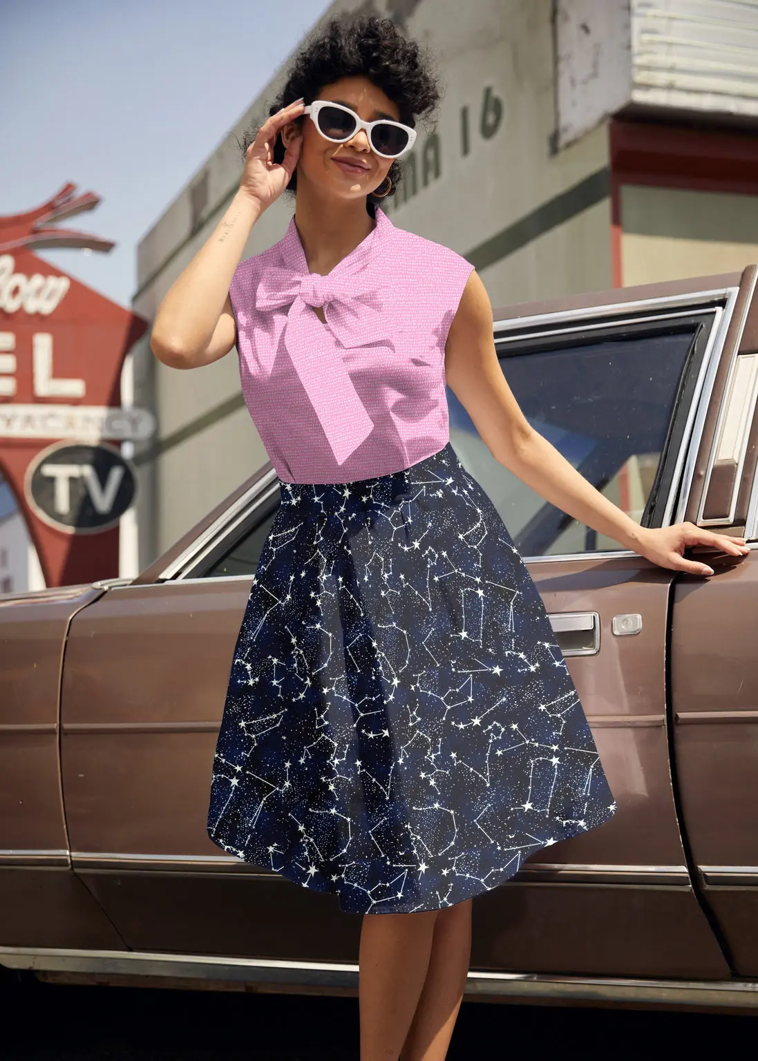 Glow In The Dark Constellations A-Line Skirt 1