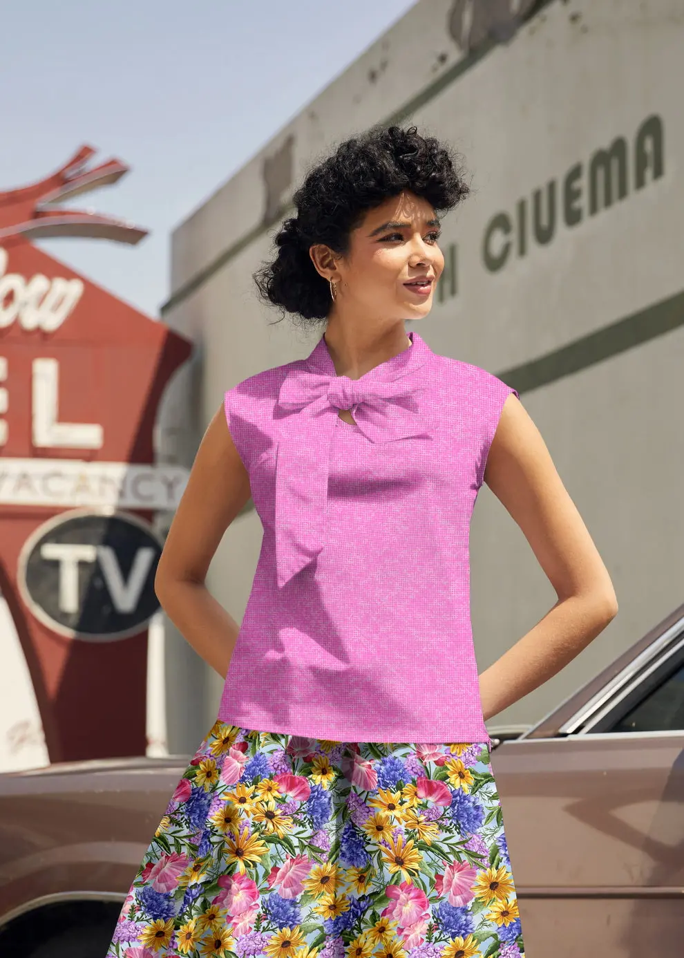 Vintage Style Bow Top Pretty In Pink 1