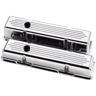 Billet Aluminum Small Block Chevy Ball Milled Streamline Valve Cover, (Pair) 1