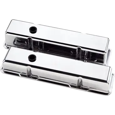 Billet Aluminum Small Block Chevy Plain Valve Cover, (Pair) 1