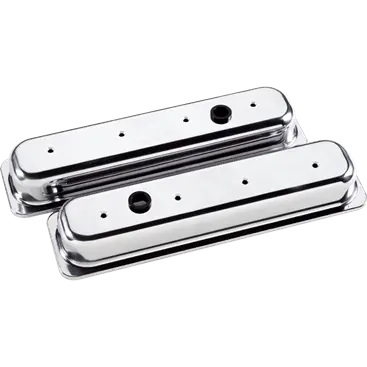 Billet Aluminum Center Bolt Chevrolet Plain Valve Cover, (Pair) 1