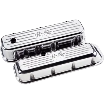 Billet Aluminum Big Block Chevy Cross Flags Design Valve Covers 1