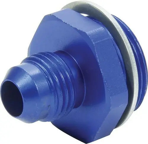 Aluminum Carburetor Fitting (Short) 7/8"-20 To Male -6 For Holley, Blue 1