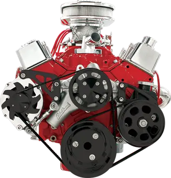 Billet Specialties Small Block Chevy Mid Mount- Alternator Kit And Power Steering Kit, Black 1