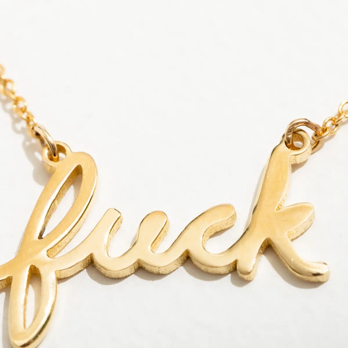 Fuck Script Necklace Sterling Silver 1
