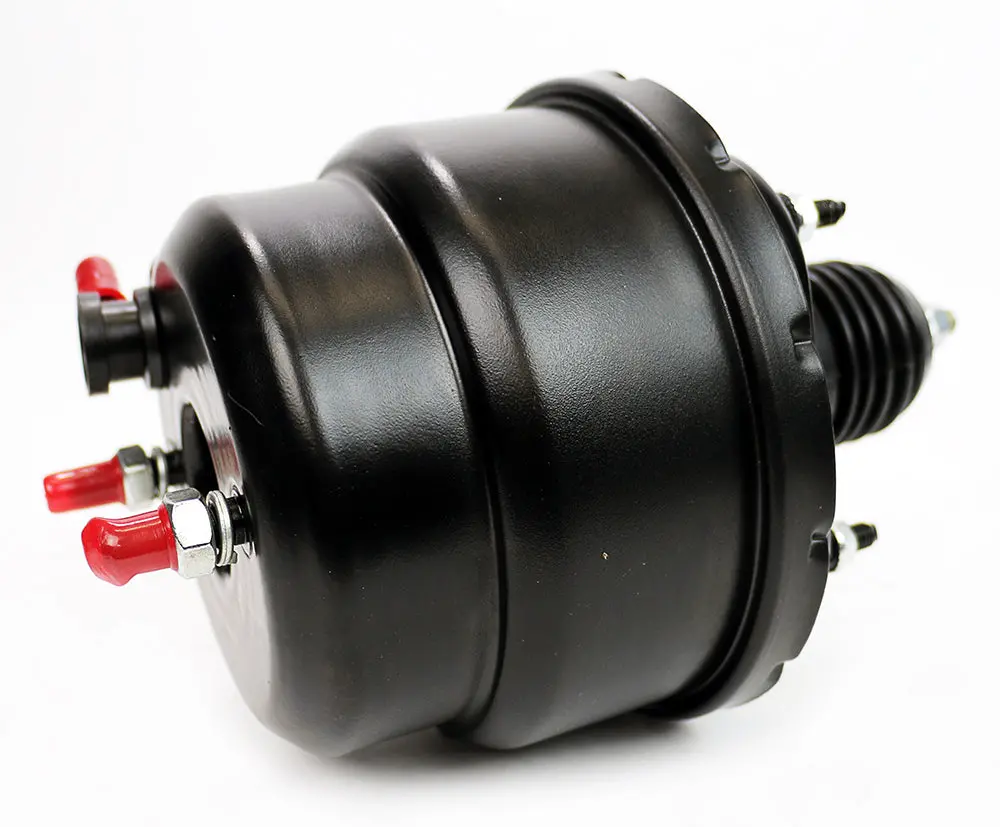 Black Powdercoat Universal Brake Booster 7" Dual Diaphragm 1