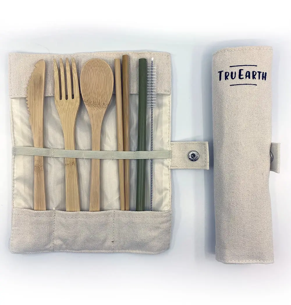 Tru Earth Bamboo Cutlery Set (Fork, Spoon, Knife, Chopsticks, Straw) - 1