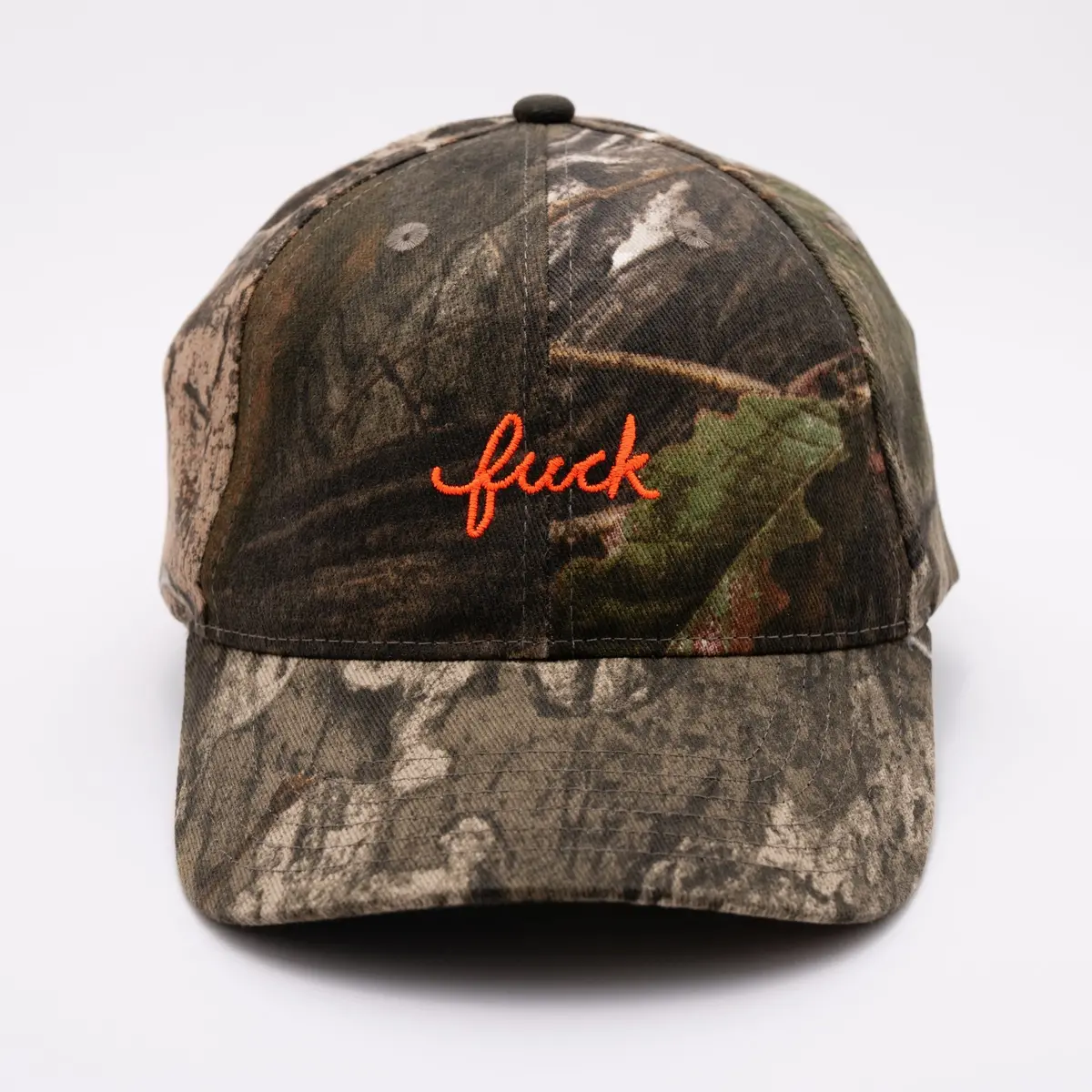 Camo Fuck Script Baseball Hat 1