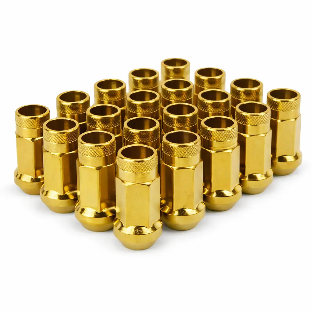 M12x1.25 Extend Rim Wheel Tuner Lug Nut Taper - Gold 1