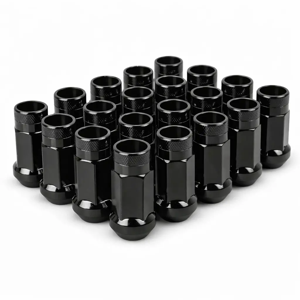 M12x1.5 Extend Rim Wheel Tuner Lug Nut - Black 1