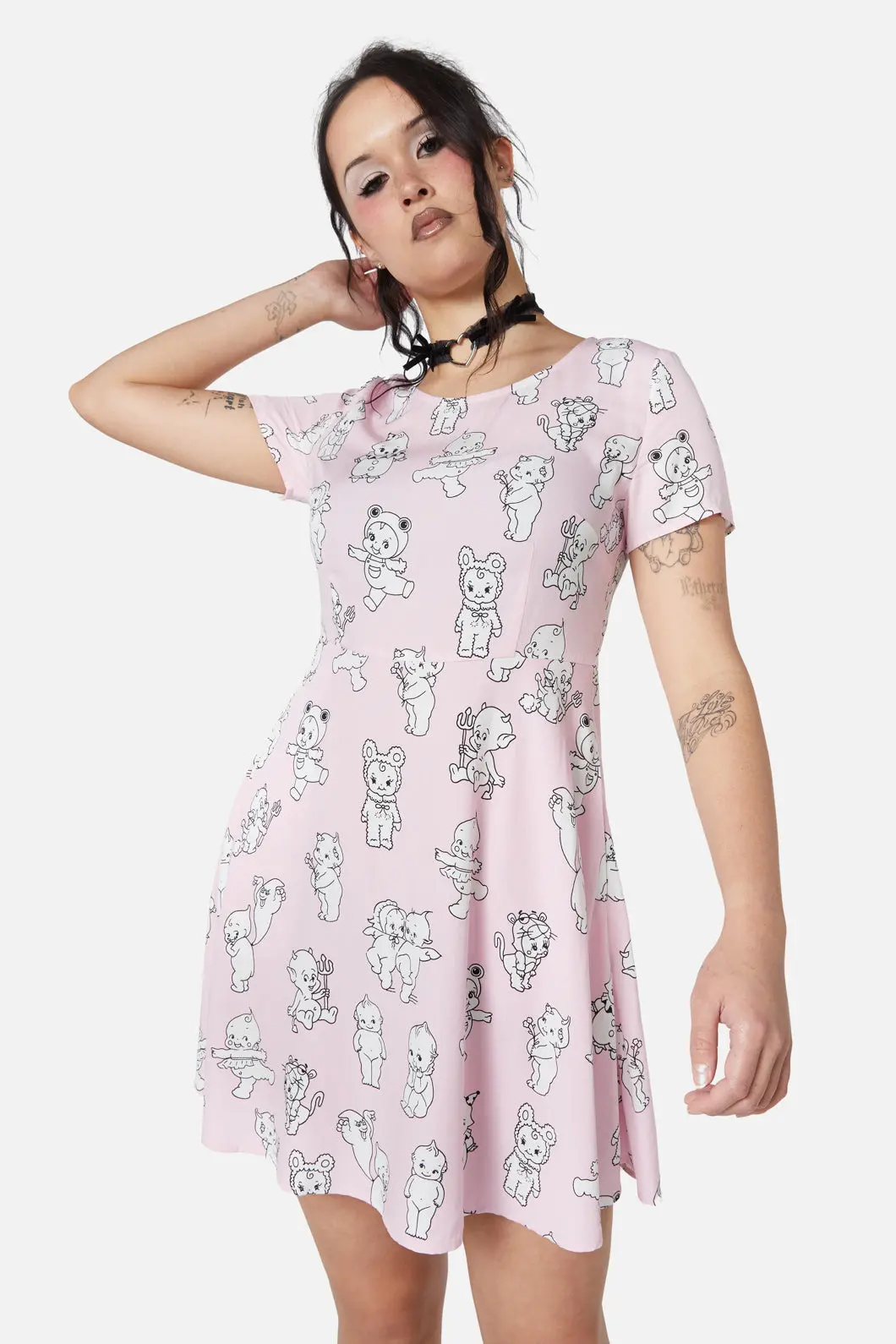 Cherub Face Printed Dress 1