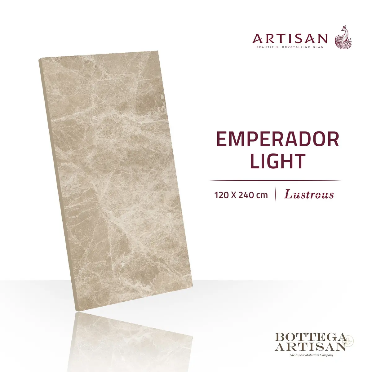 Granit Lamina Slab Artisan Emperador Light Lustrous 120X240 1