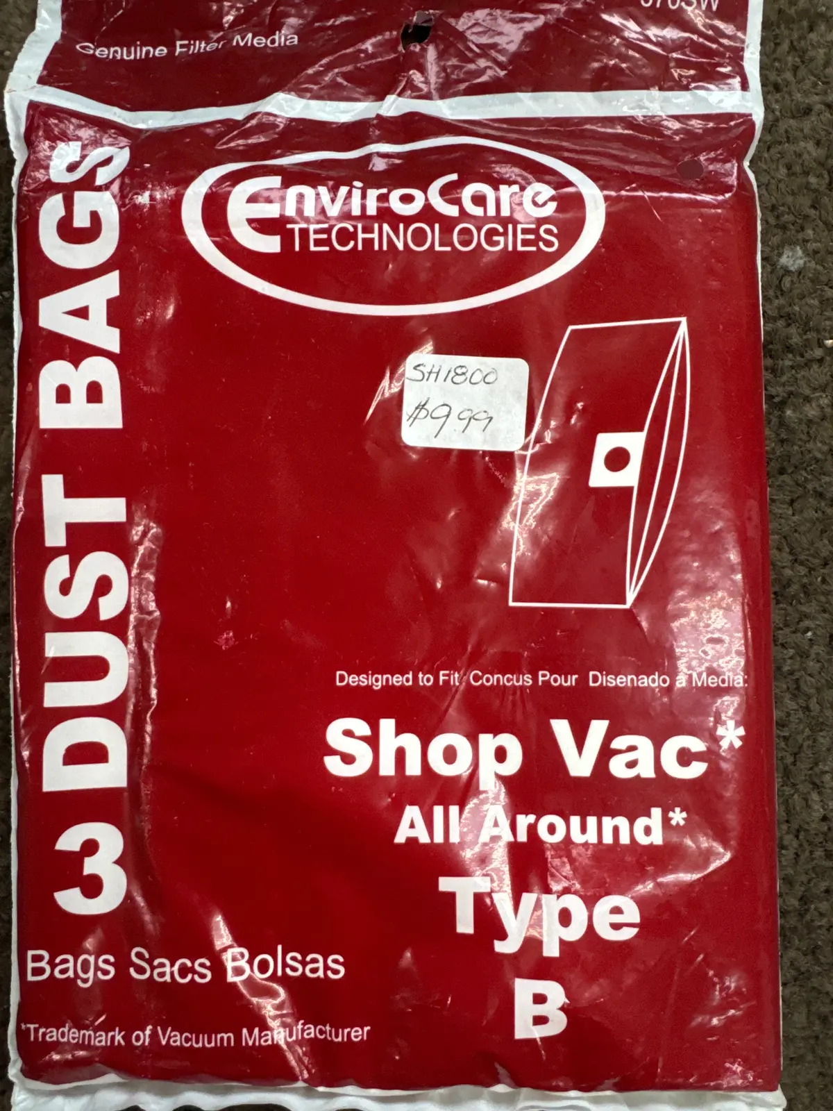 Bag Shop Vac Type B 1