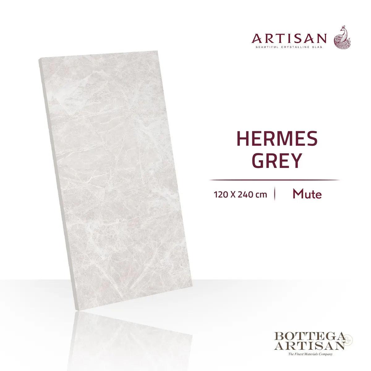 Granit Lamina Slab Artisan Hermes (Hearms) Grey Mute 120X240 1