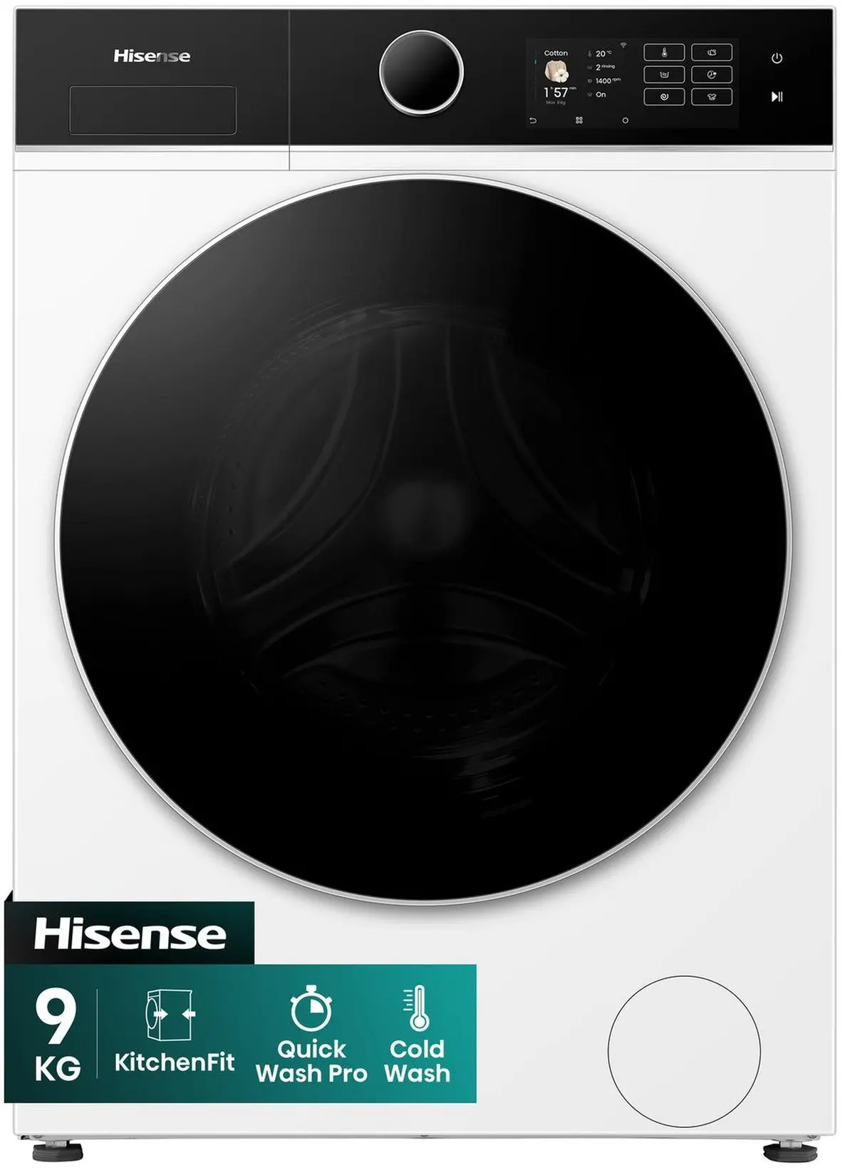 Hisense Wf5i9043bwfs 9Kg Washing Machine With 1400 Rpm - White - A Rated 1