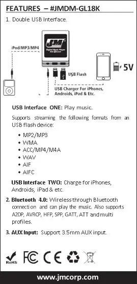 Gl1800 Mp3 Player With Headset Adaptors (Jmjmdm-Gl18k-Ctlk) 2