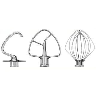 Kitchenaid Stand Mixer Stainless Steel Flat Beater, Wire Whip & Dough Hook Set 1
