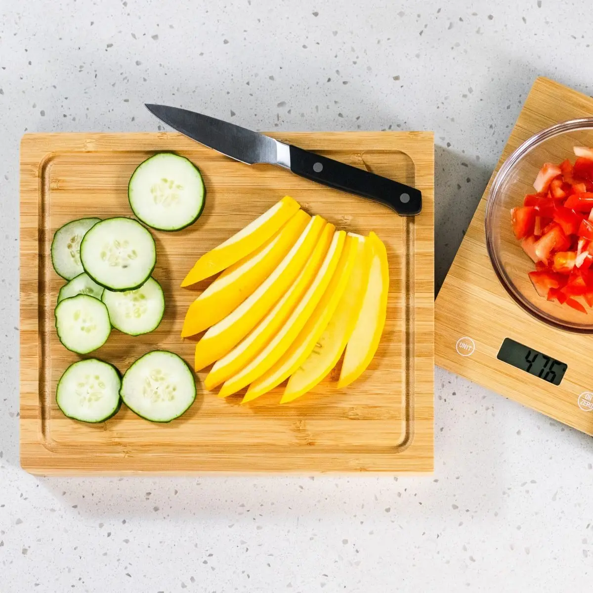 Nutrimill Bamboo Cutting Board With  Digital Scale -  9" X 11" Cutting Board 1