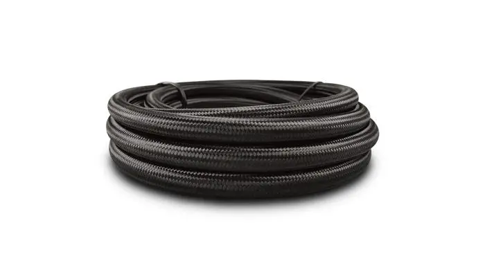 Vibrant Performance 11985 20Ft Roll Of Black Nylon Braided Flex Hose; An Size: -20; Hose Id 1.125" 1