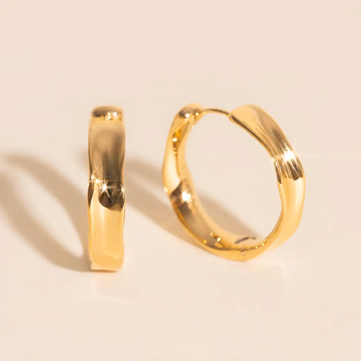 Bangle Rounded Huggie Hoop Earrings 1