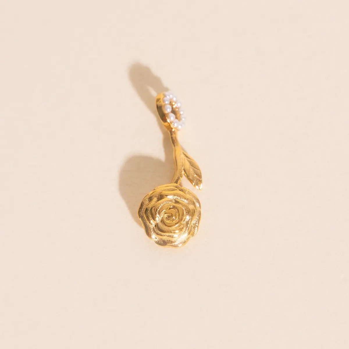 June Rose Birth Flower Necklace Charm 1