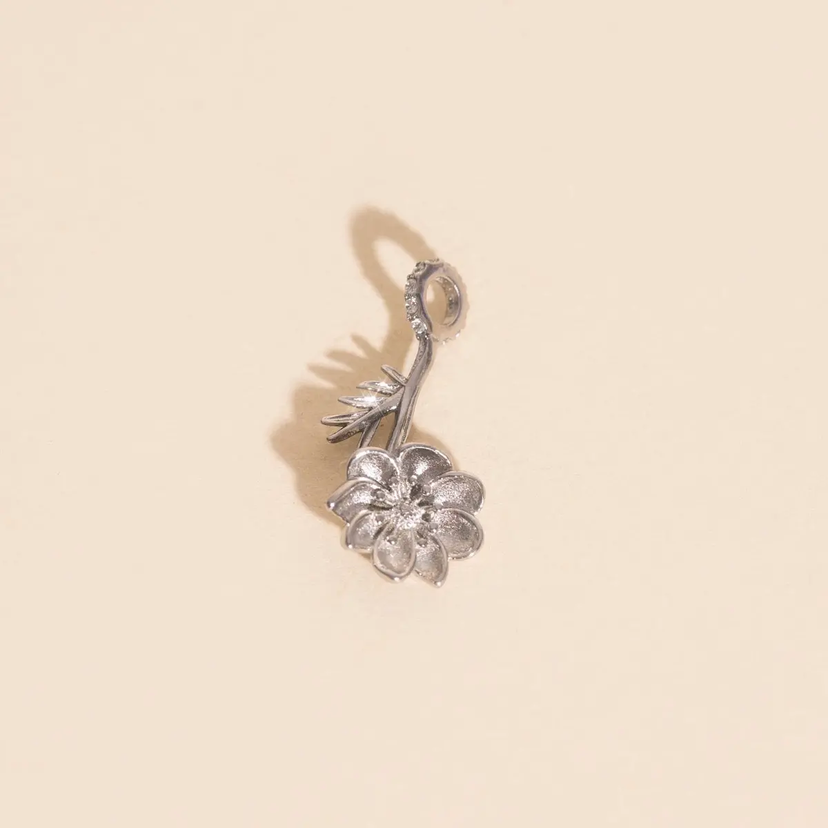 October Cosmos Birth Flower Necklace Charm 1