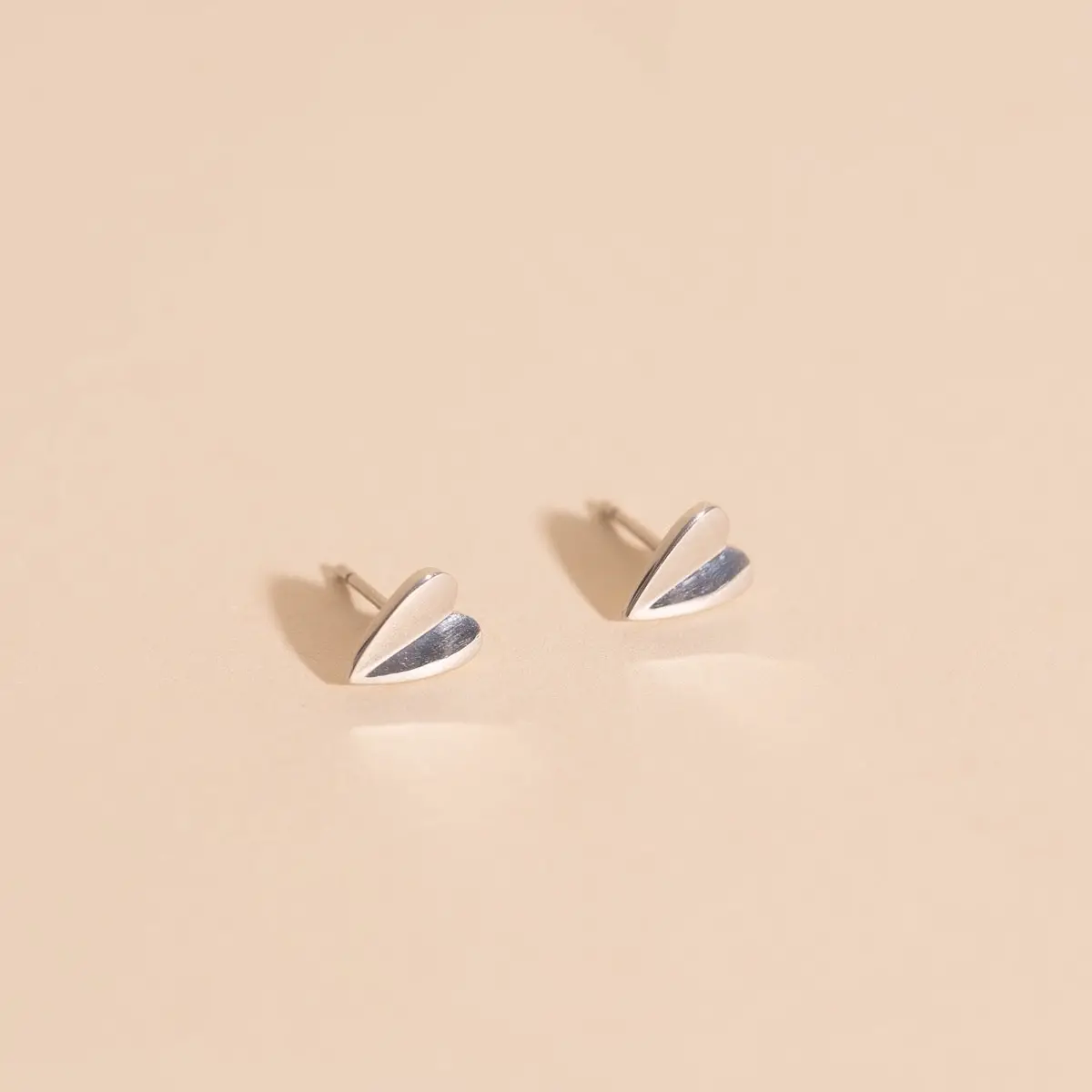 Folded Heart Stud Earrings 1